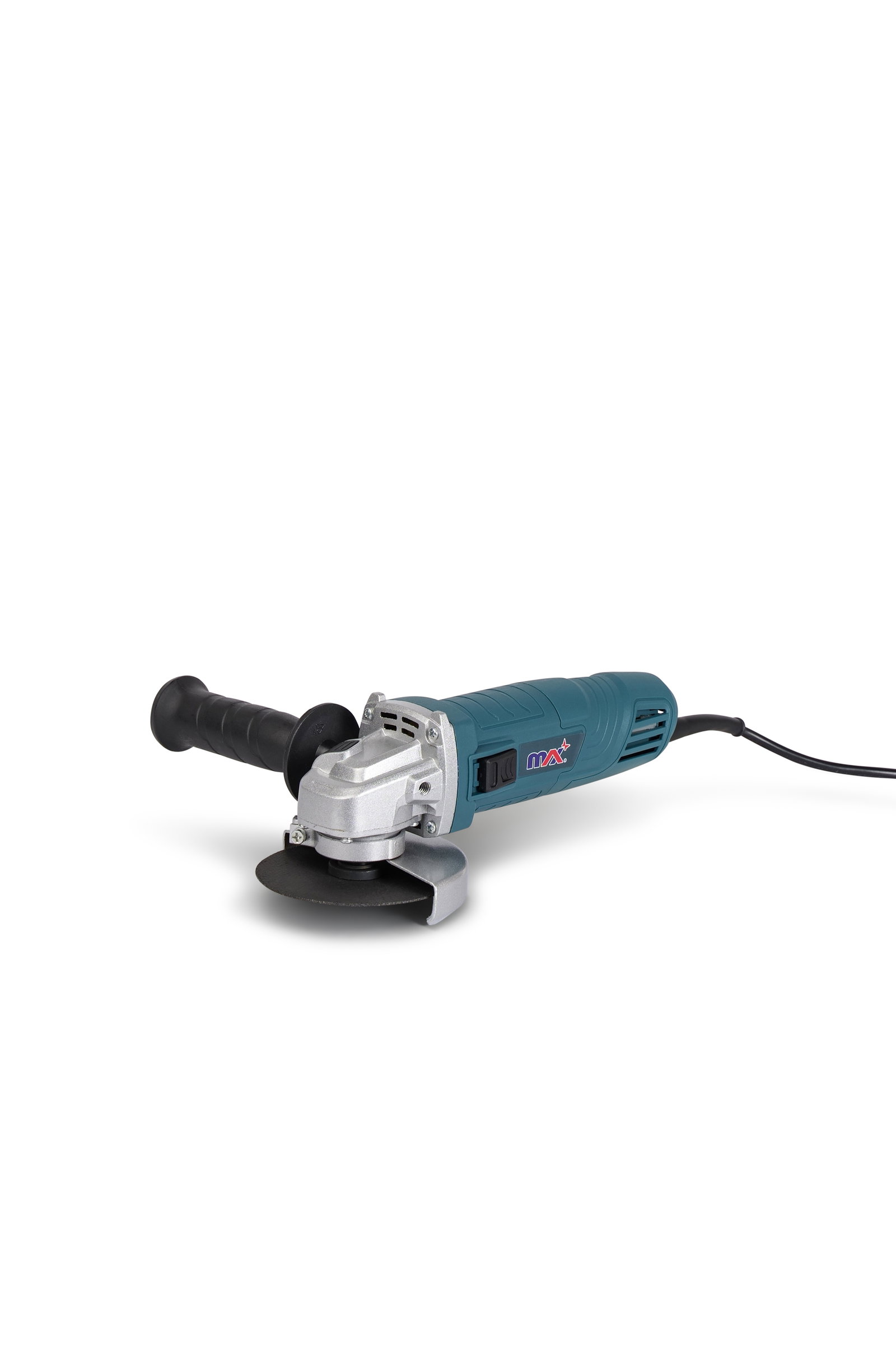MAX angle grinder product photographed with clean catalog lighting and soft shadow