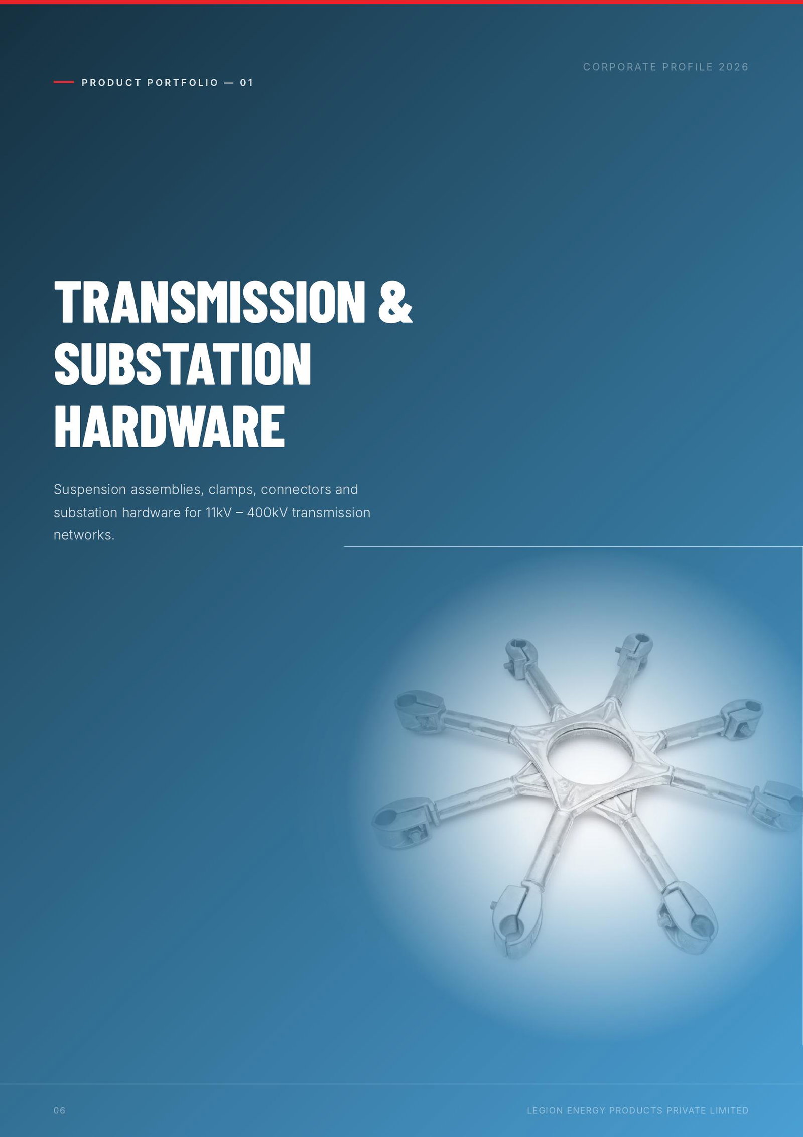 Legion Energy corporate brochure transmission hardware opener page