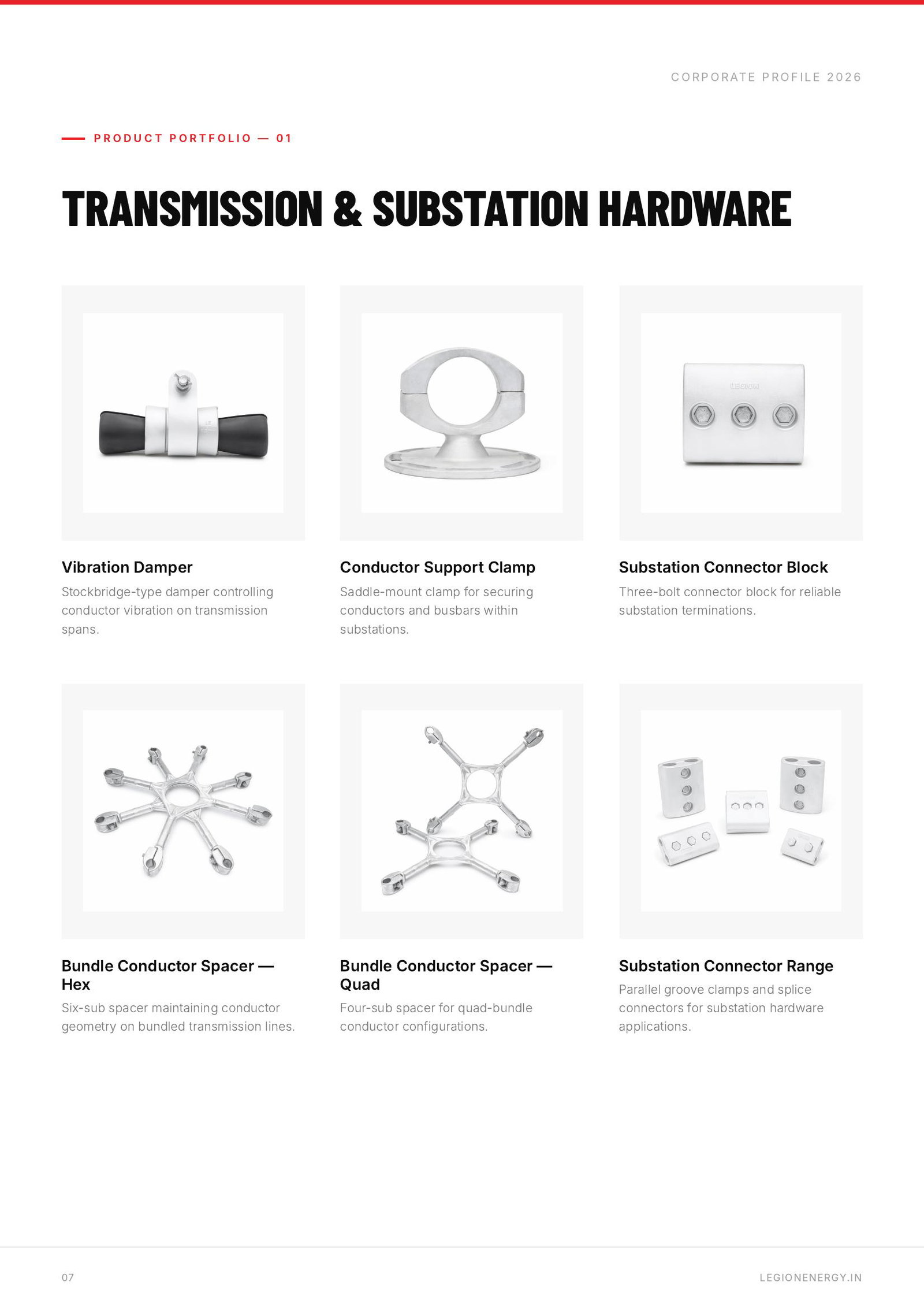 Legion Energy corporate brochure transmission product grid page