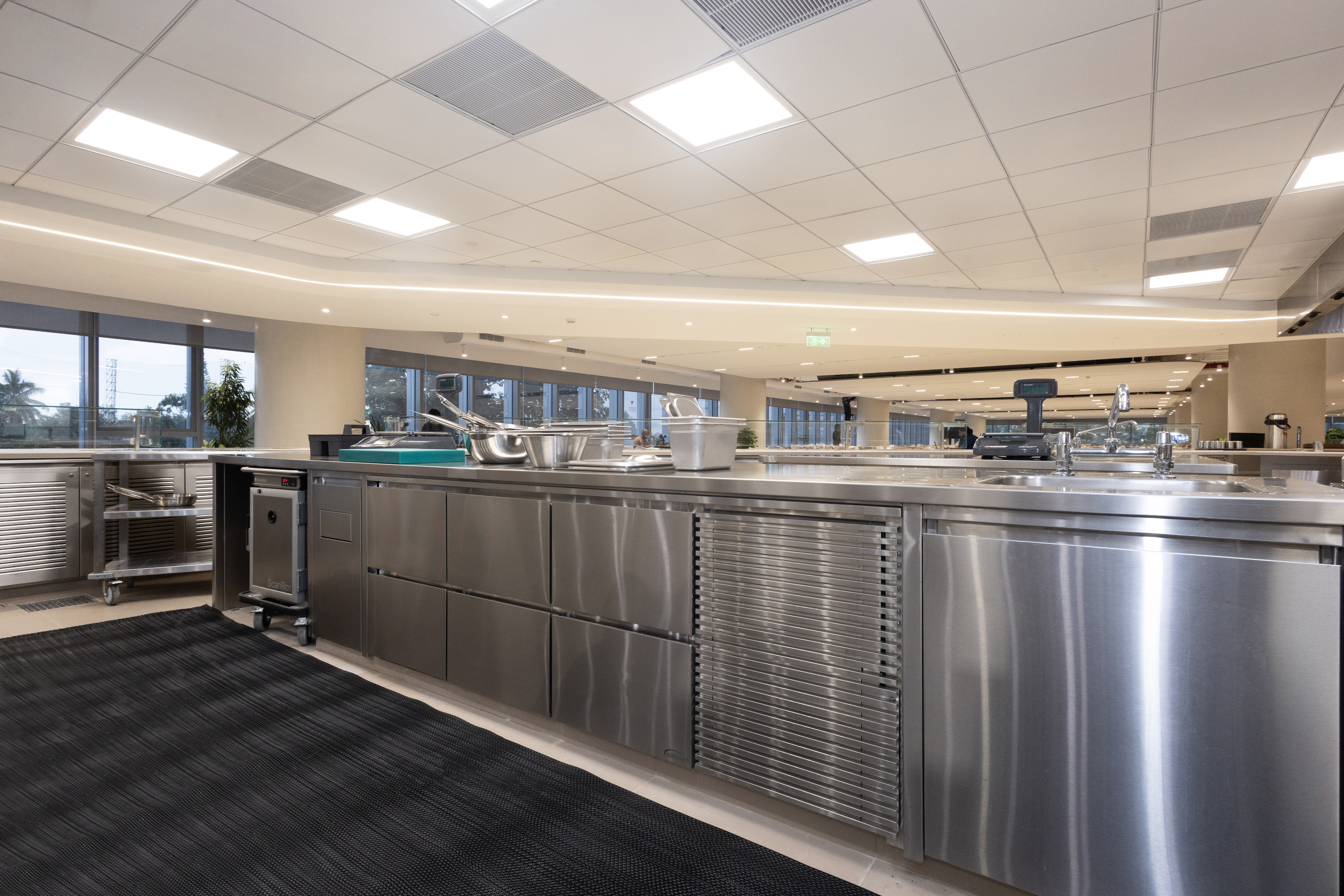 Commercial kitchen and café installation by Equinox Interiors in Bengaluru, view 05