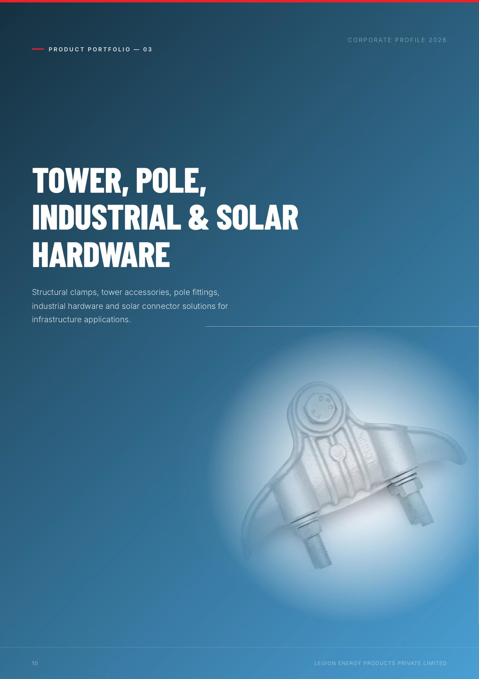 Legion Energy corporate brochure tower and pole opener page